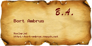 Bort Ambrus névjegykártya